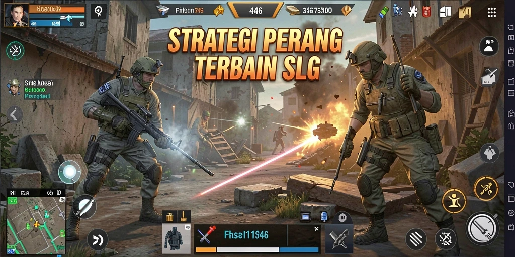 Gameplay epik dalam pertempuran strategi SLG.