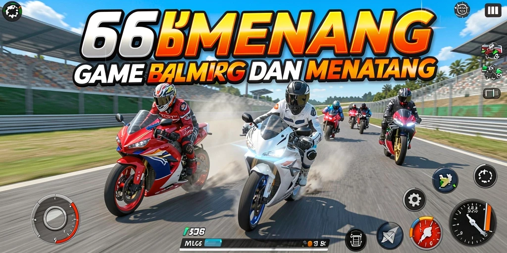 Gameplay seru balap motor di 66MENANG.