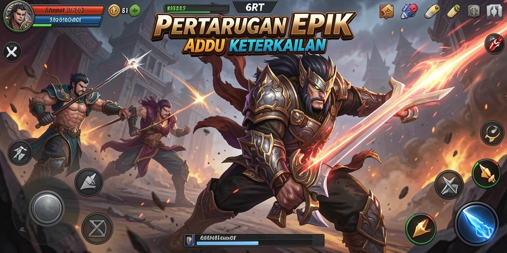 Tangkap momen pertarungan epik di 6RT dengan karakter menakjubkan.