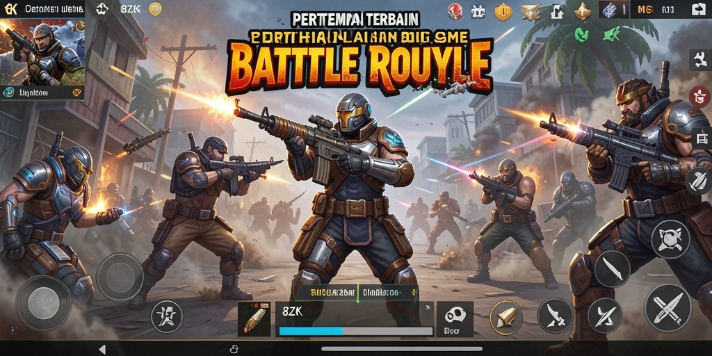 Tampilan seru gameplay Battle Royale di 8ZK.
