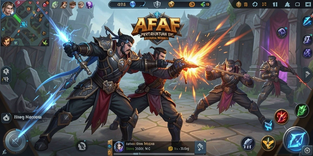 Gameplay seru di arena pertarungan AFAF.