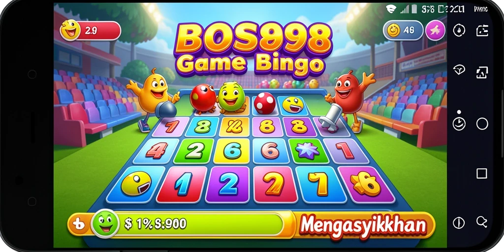 Tampilan gameplay seru di BOS898 dengan suasana Bingo yang ceria.