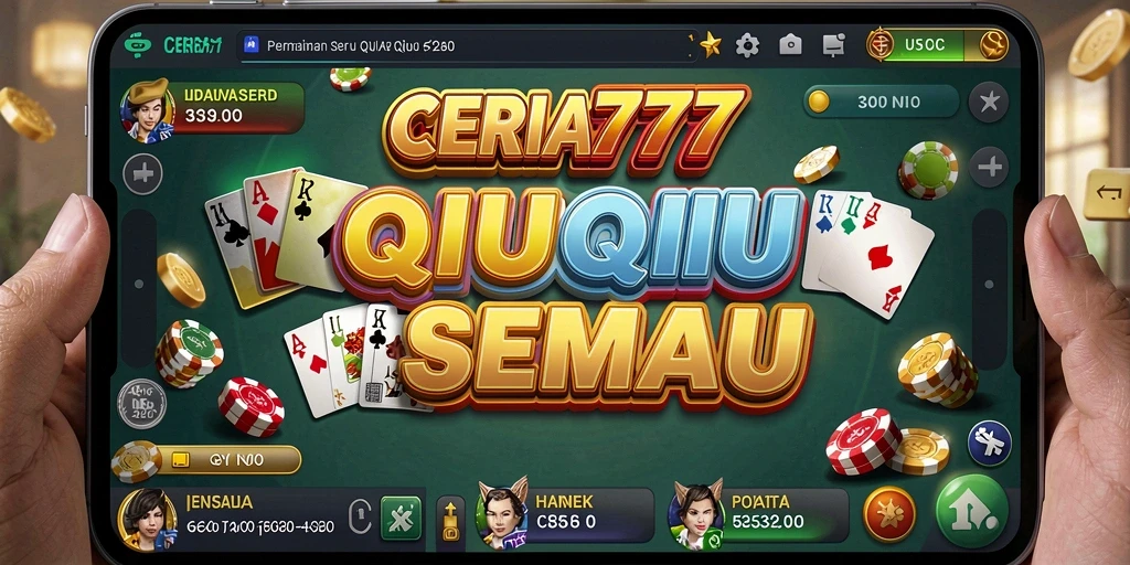 Tangkapan layar dari gameplay QiuQiu yang mendebarkan di CERIA777.