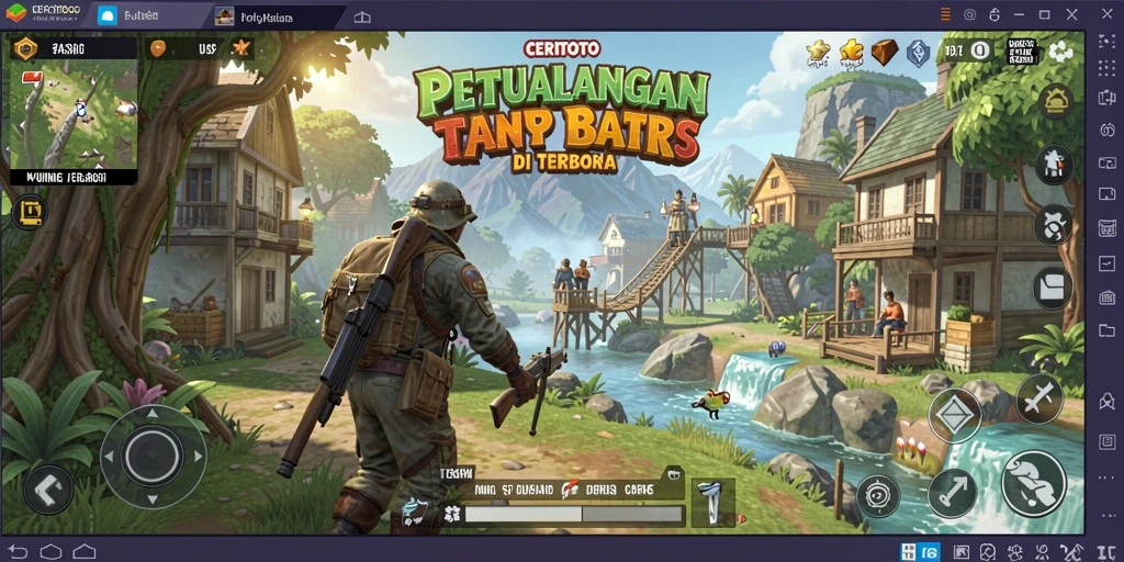 Tangkapan layar dari gameplay CERITOTO yang menampilkan eksplorasi dunia terbuka.