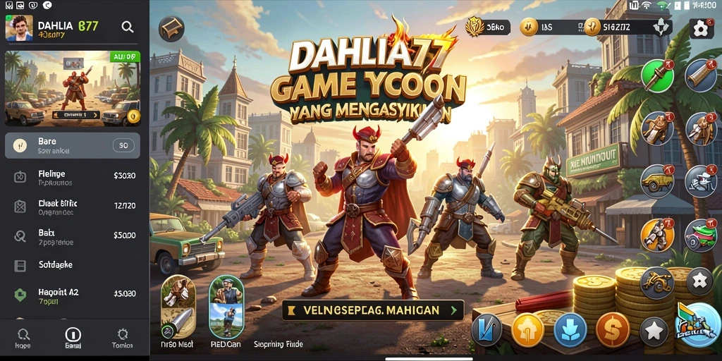 Screenshot DAHLIA77 menampilkan tampilan menarik dari gameplay Tycoon.
