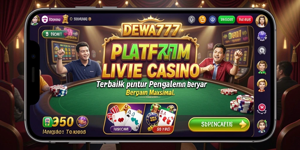Screenshot gameplay DEWA777 menampilkan dealer live yang siap bermain.