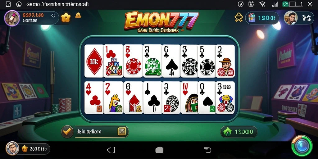 Screenshot gameplay EMON777 yang menunjukkan suasana permainan domino yang seru.