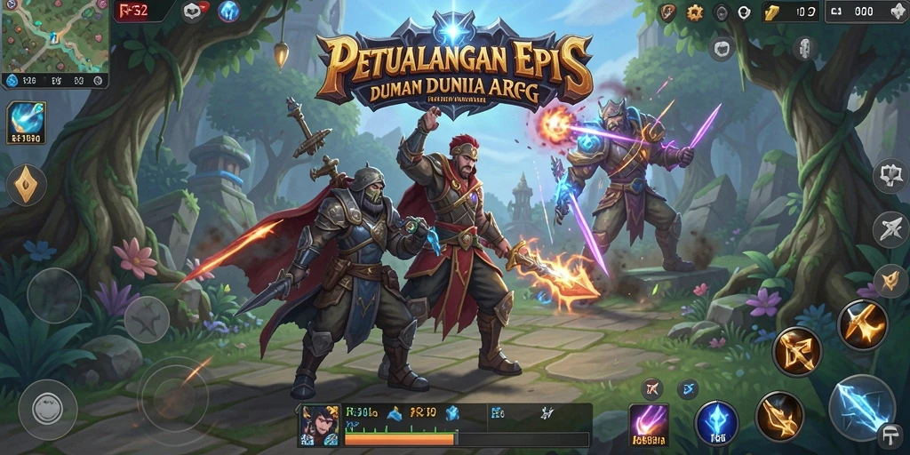 Screenshot F32 menampilkan aksi pertarungan seru dalam gameplay ARPG.