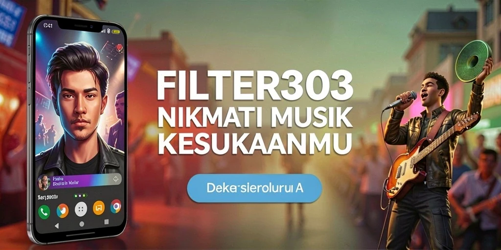 Tampilan gameplay interaktif di FILTER303 dengan berbagai lagu.