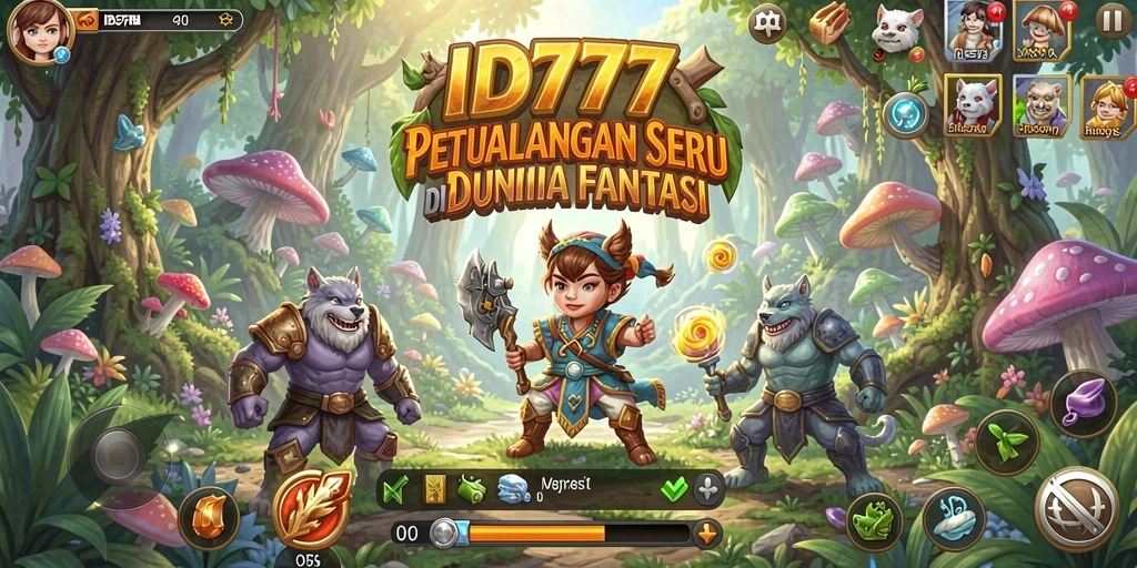 Screenshot gameplay ID777 yang menampilkan petualangan di dunia fantasi.