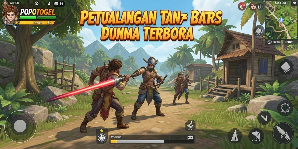 Screenshot utama POPOTOGEL menampilkan gameplay petualangan yang menarik di dunia terbuka.