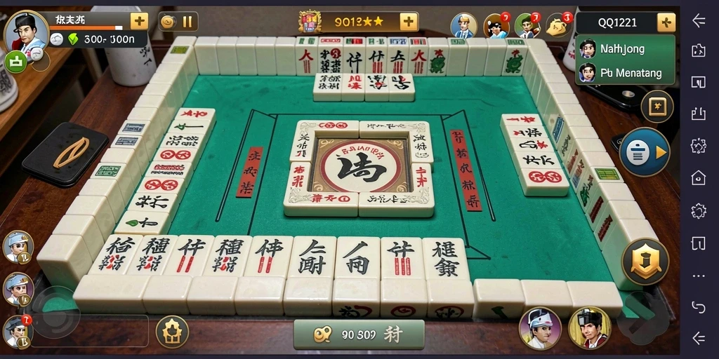 Tampilan gameplay QQ1221 dengan desain Mahjong yang menarik.