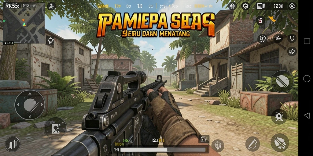 Tampilan gameplay seru dan dinamis dari RK55, memperlihatkan aksi TPS.