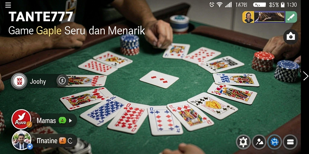 Screenshot gameplay TANTE777 yang menunjukkan keseruan bermain Gaple.